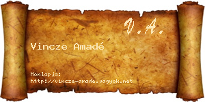 Vincze Amadé névjegykártya