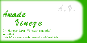 amade vincze business card